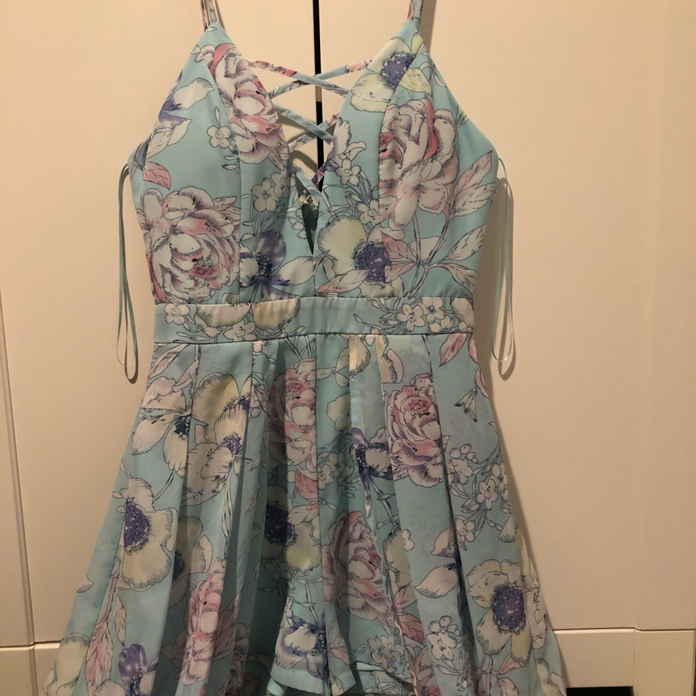 FashionNova Floral Romper with Train